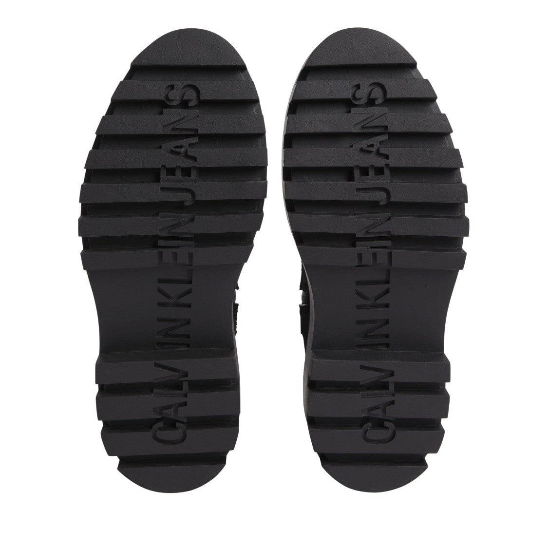 Calvin Klein Jeans Black Chunky Flatform Textured Upper Grip Sole Ankle Boots