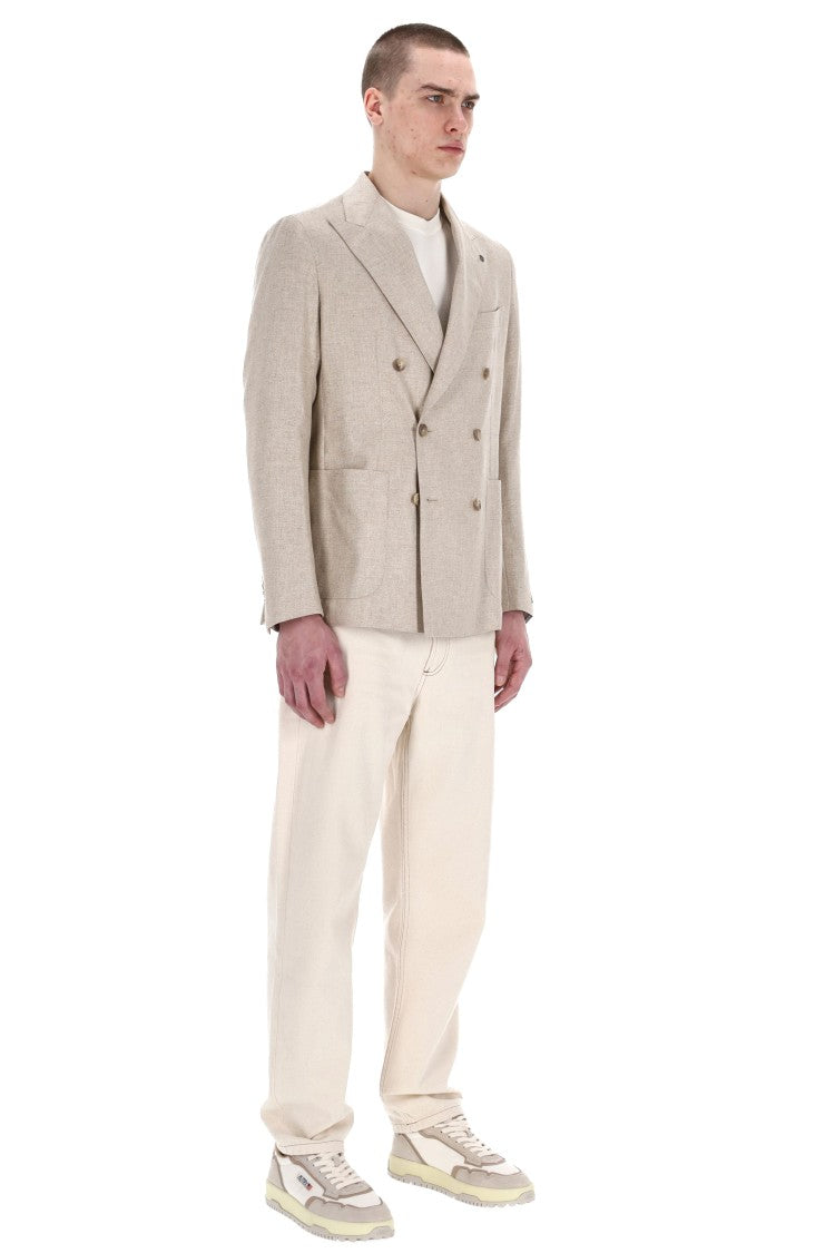 Tagliatore Double-Breasted Silk Jacket Montecarlo Line