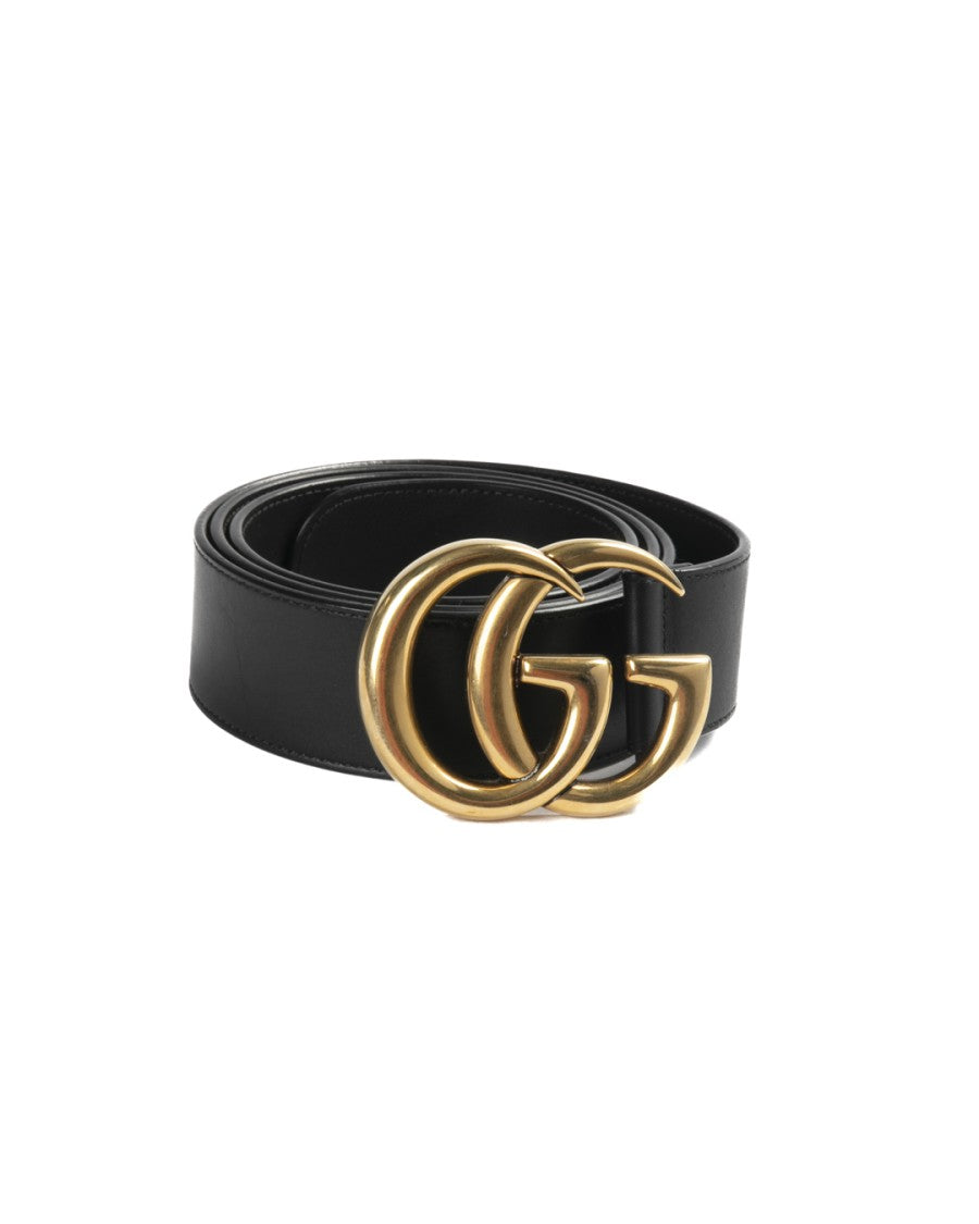 Gucci Gg Marmont Smooth Leather Belt - Black