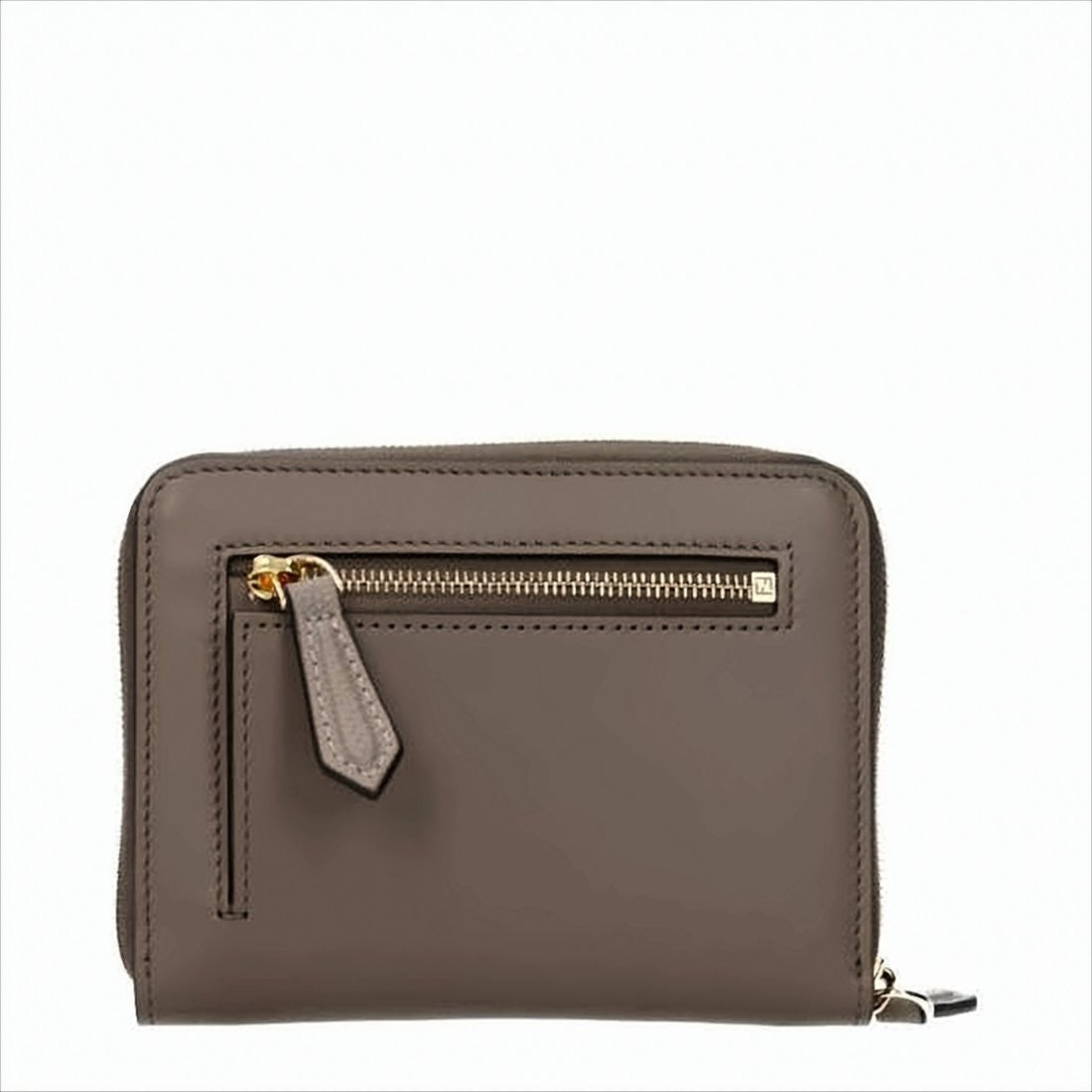 Fendi Compact Calf Leather Wallet With Zip-Around Closure