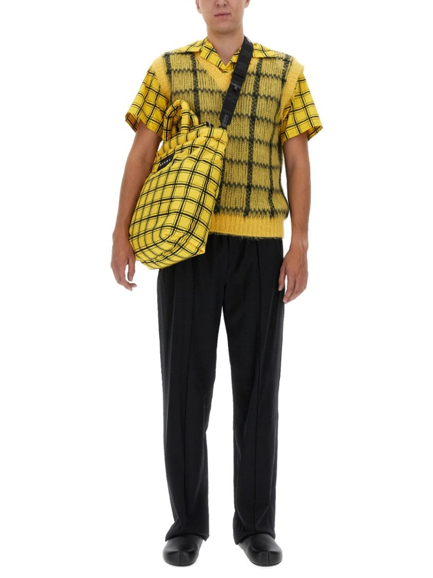 Marni Sophisticated Checkered Knit Vest