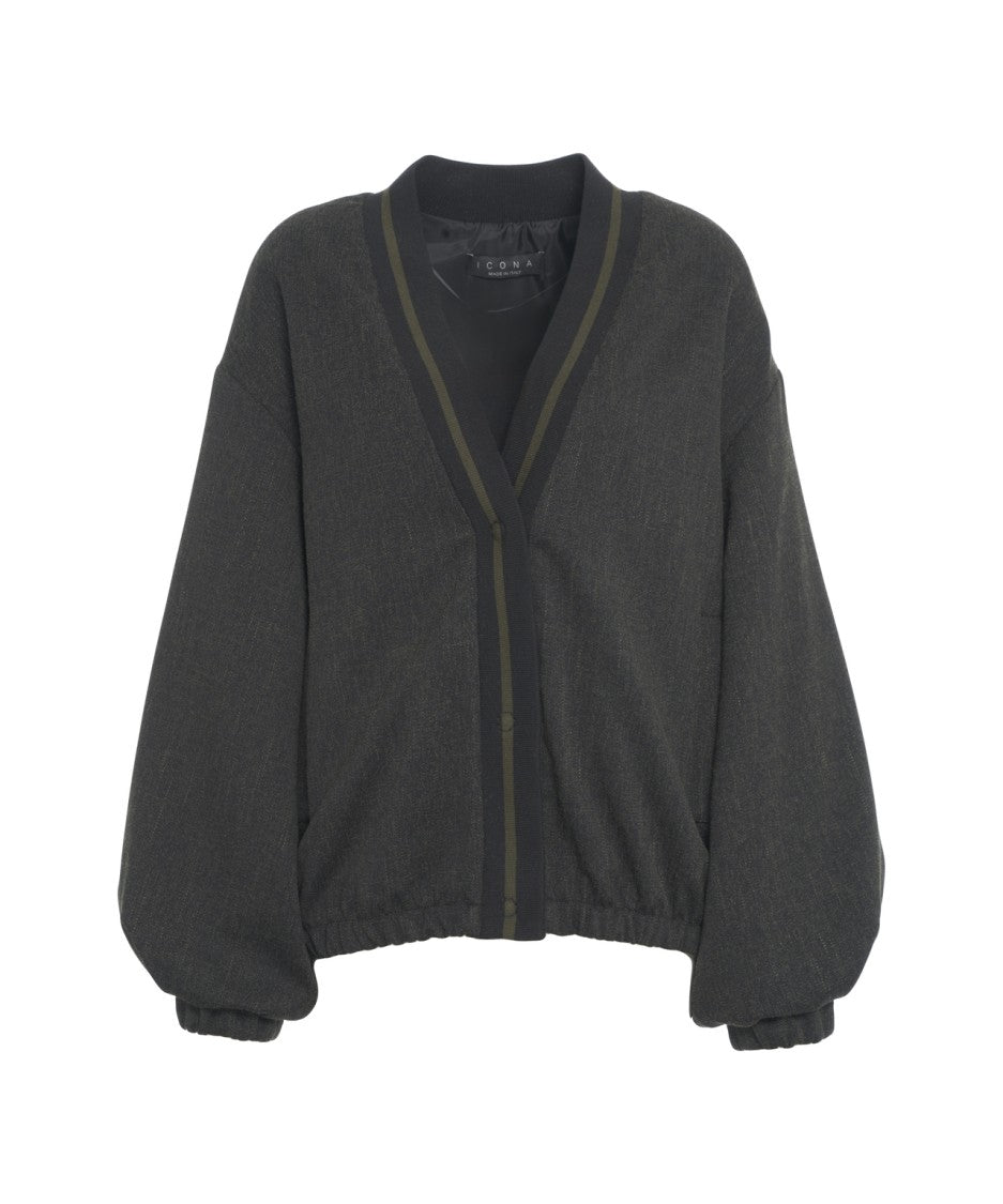 Kaos Lightweight Bomber Jacket With Relaxed Fit And Textured Fabric