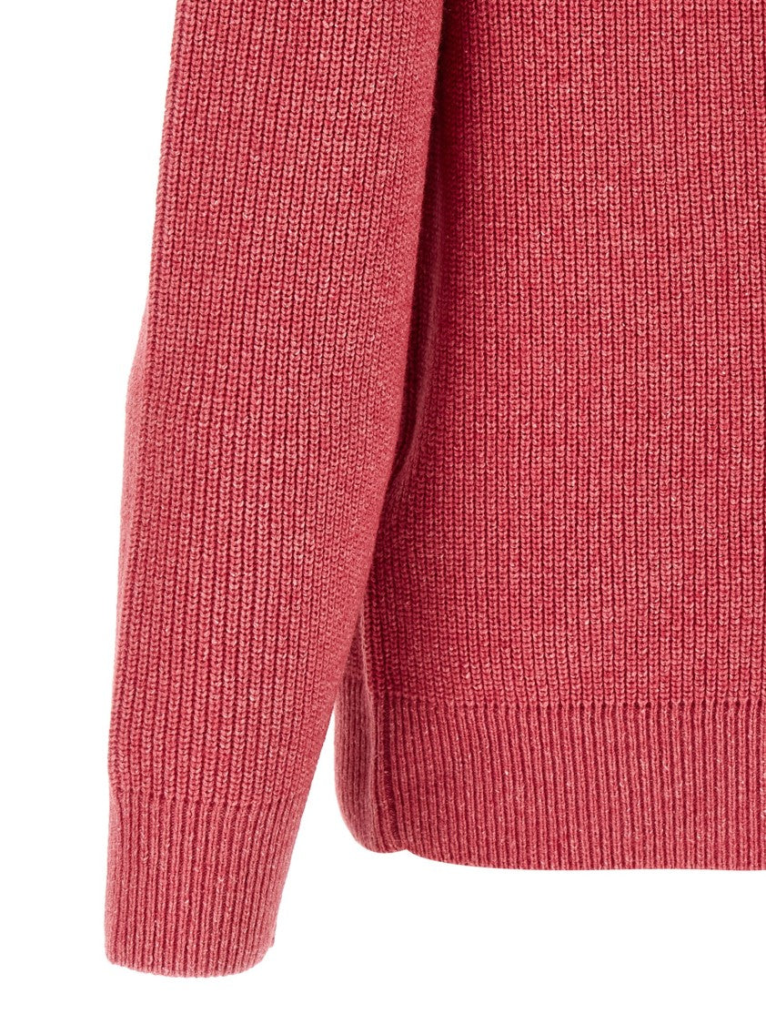 J. W. Anderson Half-Zip Knit Sweater With Horn-Effect Zipper