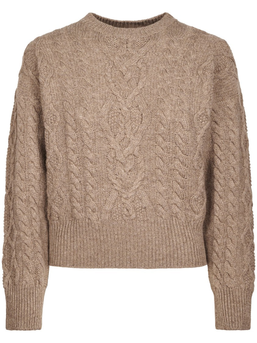 Max Mara Cropped Textured Cable Knit Sweater