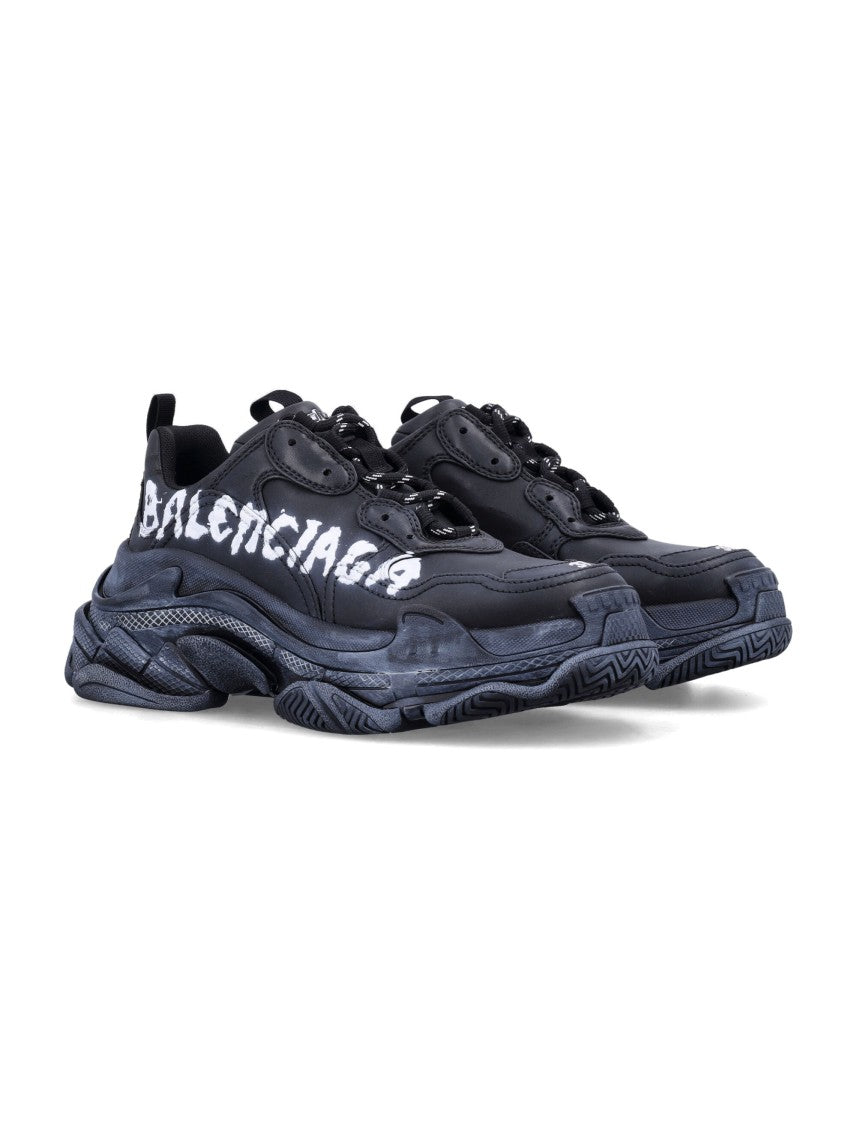 Balenciaga Triple S Paint Logo Woman's Sneakers