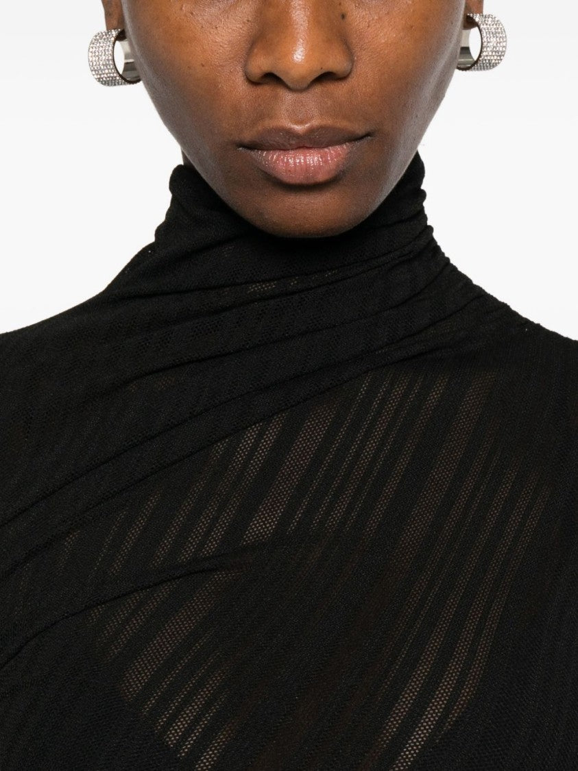 Amazuin Fitted Black Midi Dress