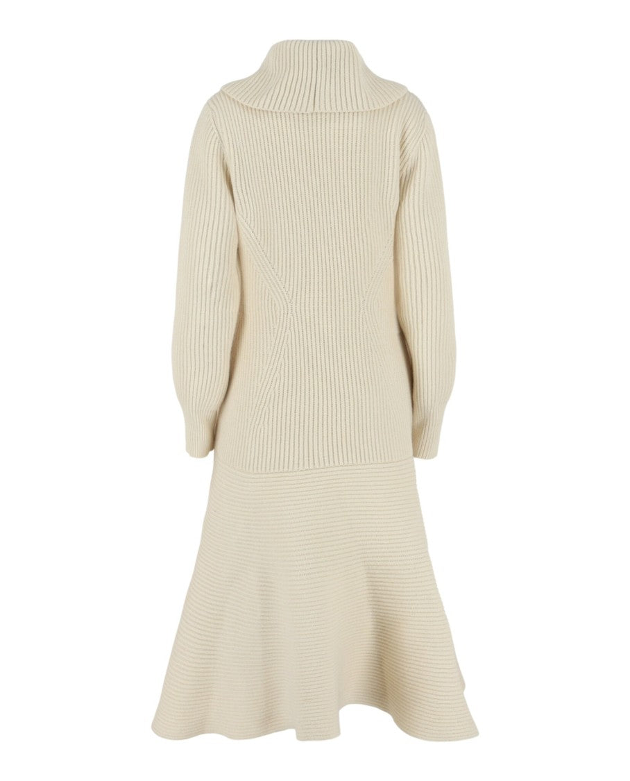 Alexander Mcqueen Button-Up Ribbed Wool Cardigan Coat