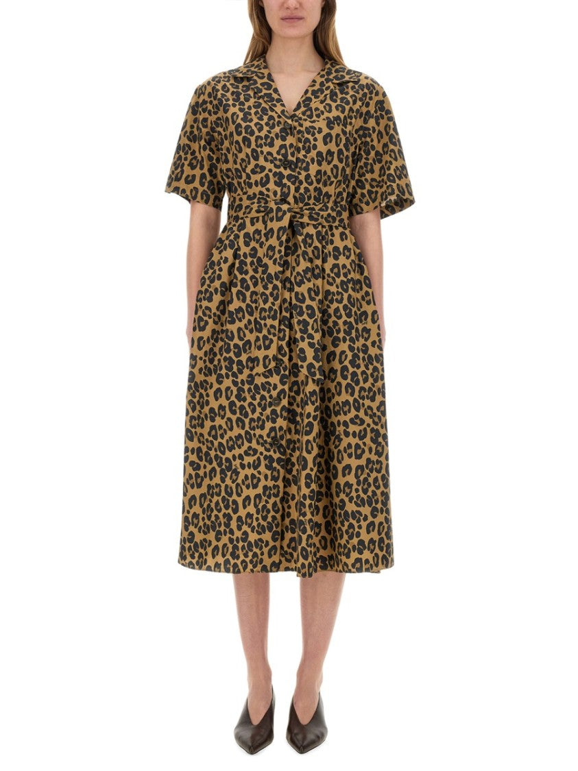 Aspesi Animal Print Midi Dress