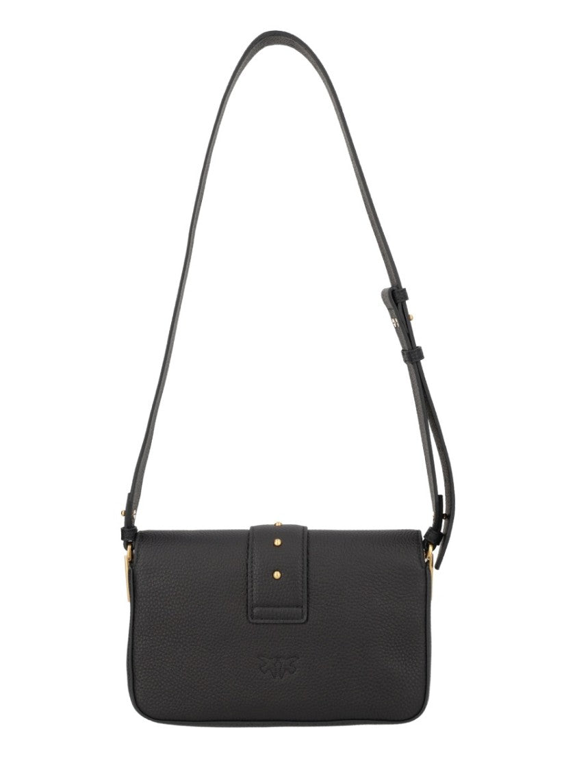 Pinko Pink Love Pebbled Leather Mini Bag