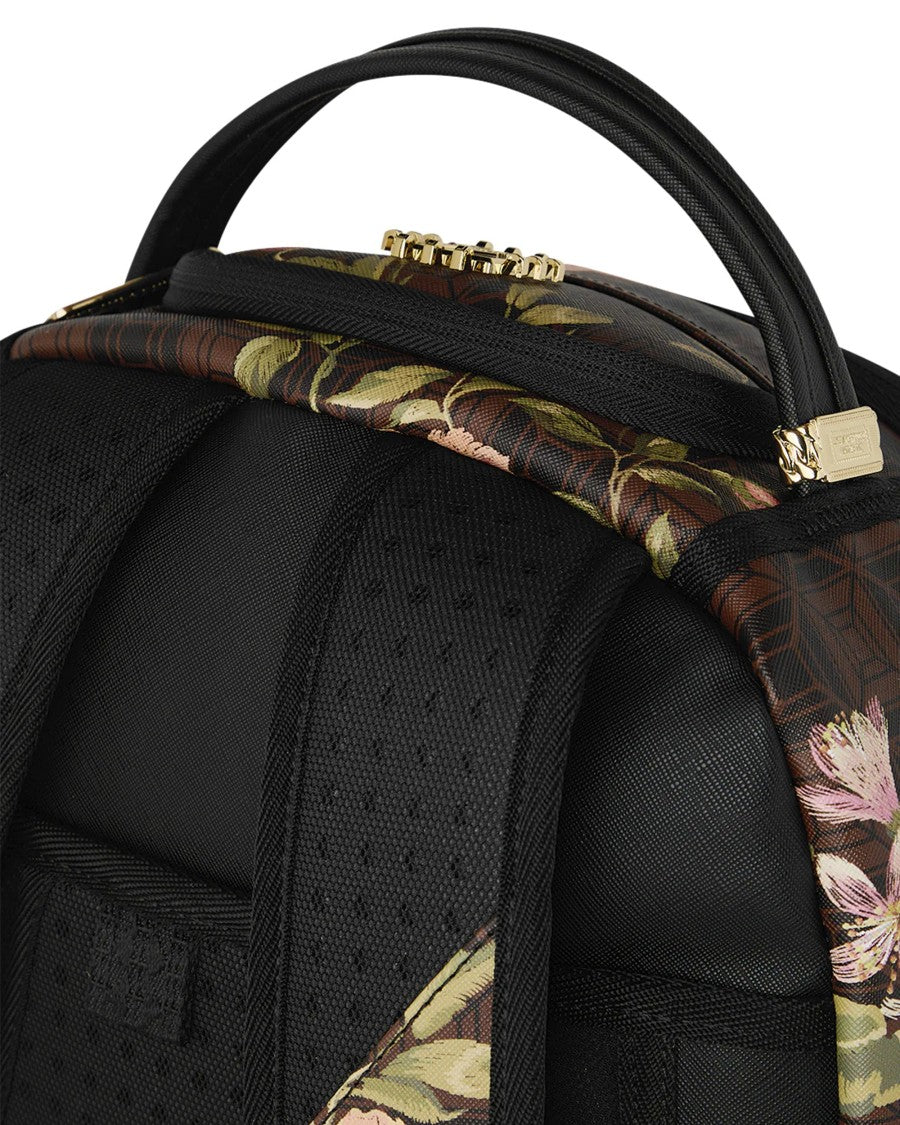 Sprayground Floral-Print Backpack With Ergonomic Design And Gold Hardware