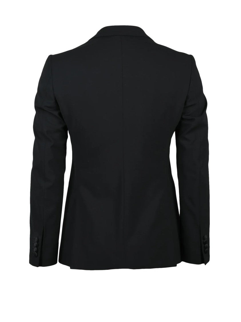 Emporio Armani Black Virgin Wool-Blend Tuxedo Suit
