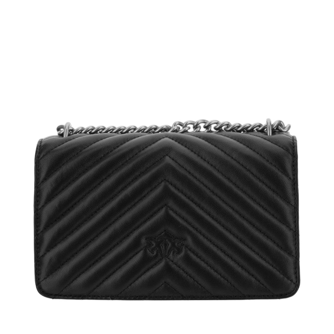 Pinko Black Mini Love One Quilted Leather Shoulder Bag