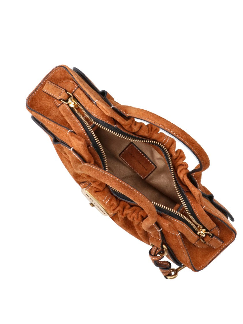 Marc Jacobs Brown The Small Satchel Ruched Calfskin Handbag