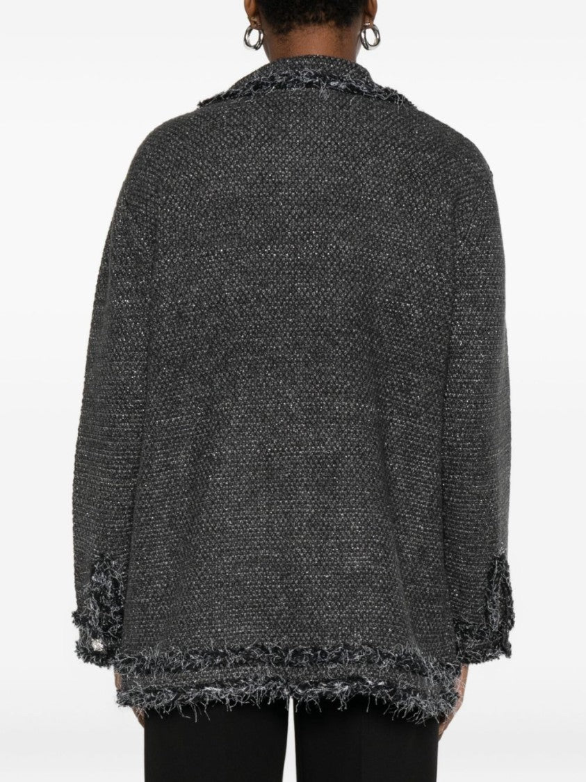 Blugirl Textured Knit Sweater With Fringed Trims