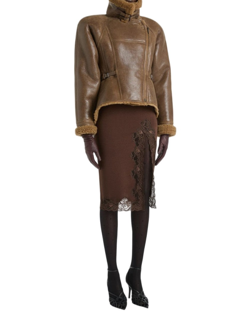 Balmain Lace Intricate Knee-Length Midi Skirt