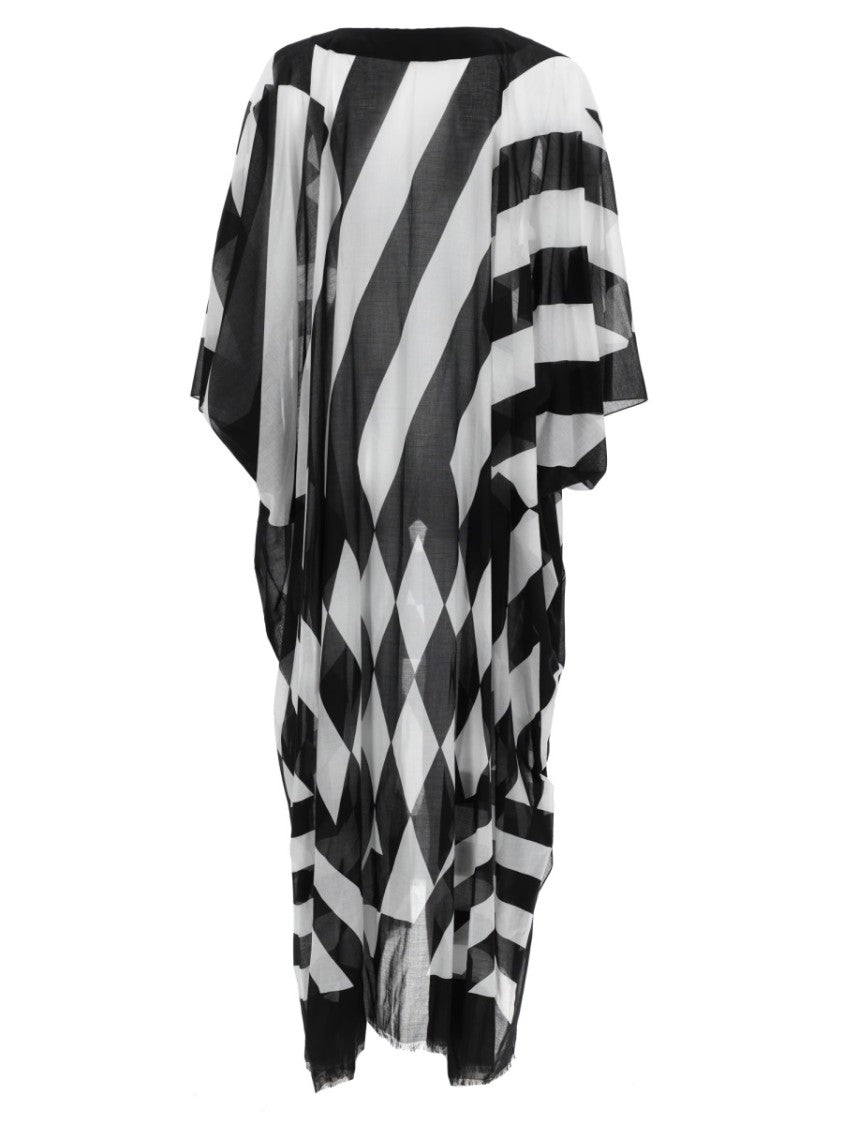 Dries Van Noten Oversized Cotton Geometric Print Caftan