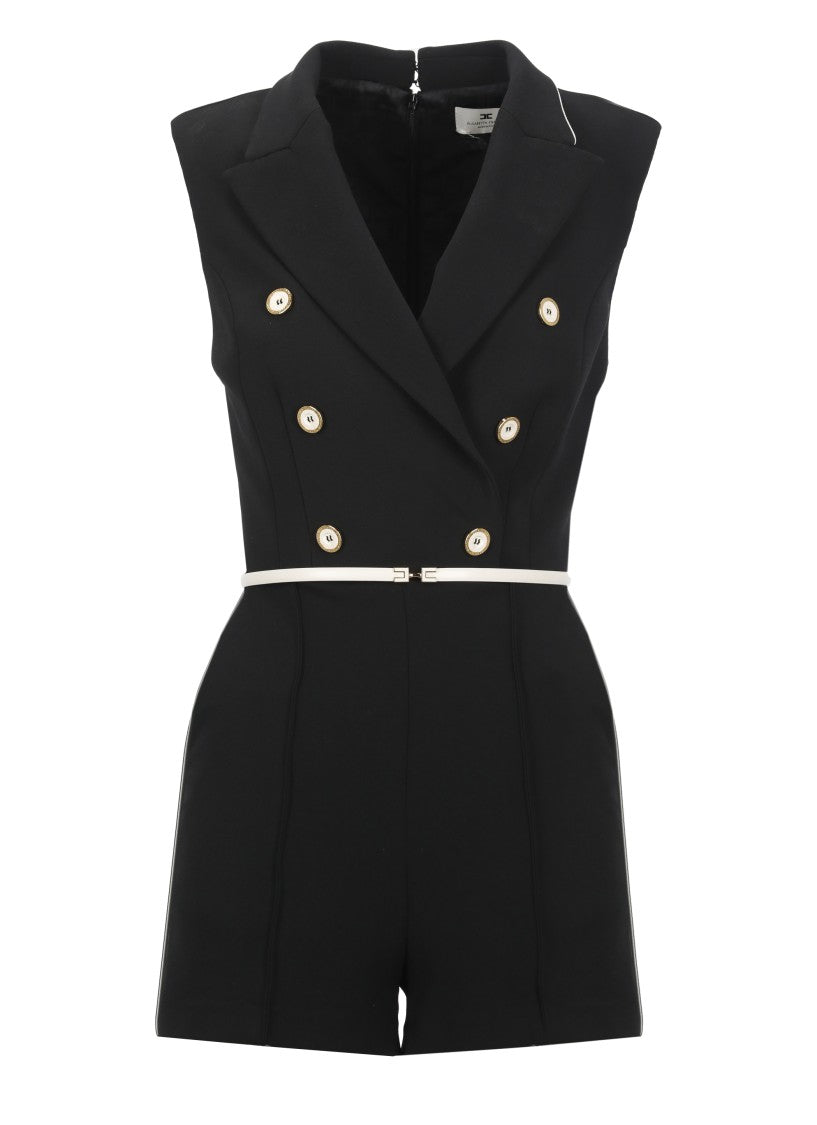 Elisabetta Franchi Black Crêpe Jumpsuit