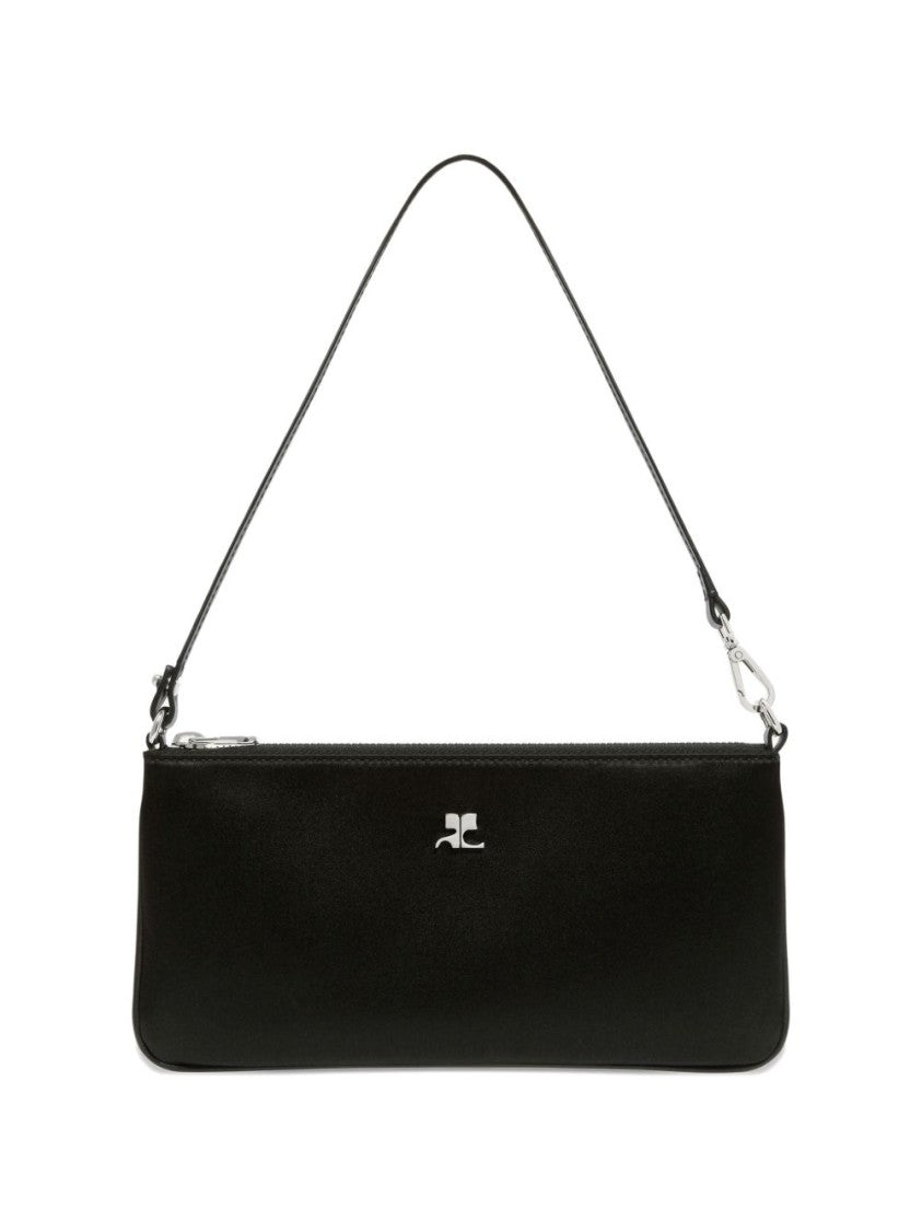 Courrèges Black Rectangular Minimalist Zipper Handbag