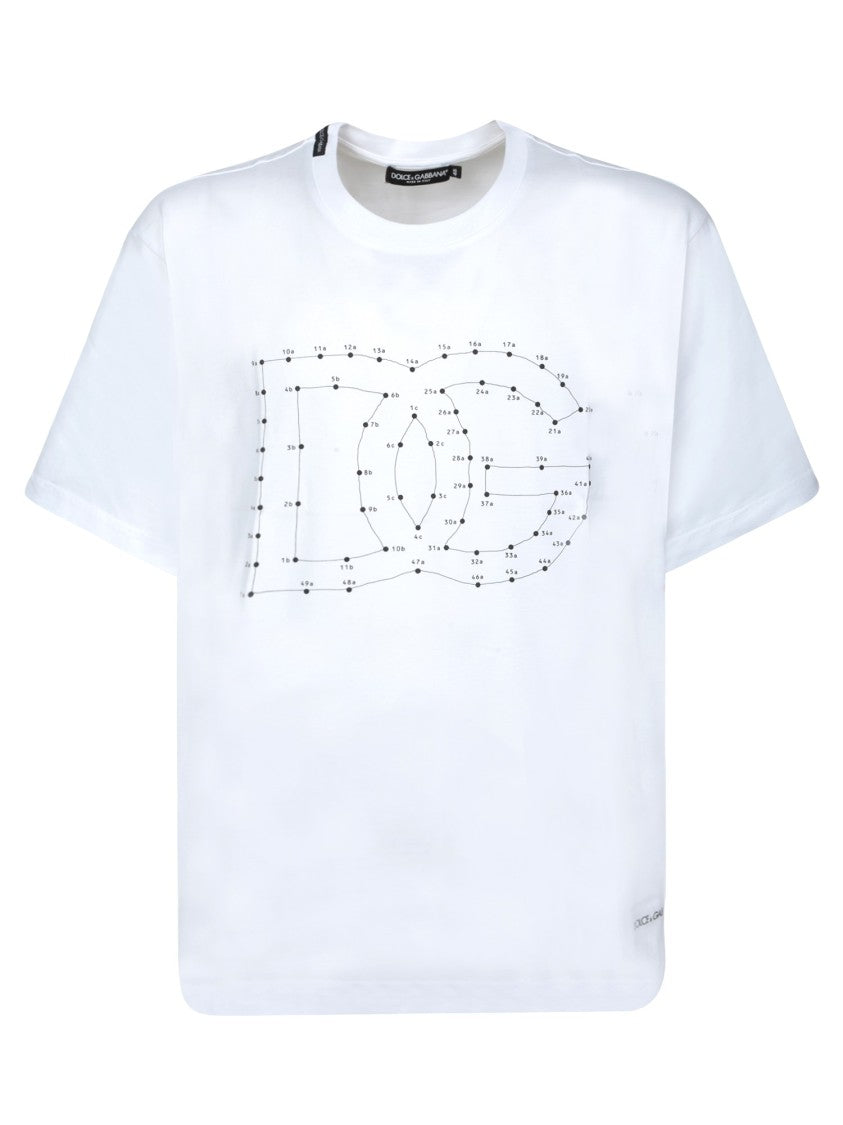 Dolce & Gabbana White T-Shirt With Iconic Dg Logo Graphic