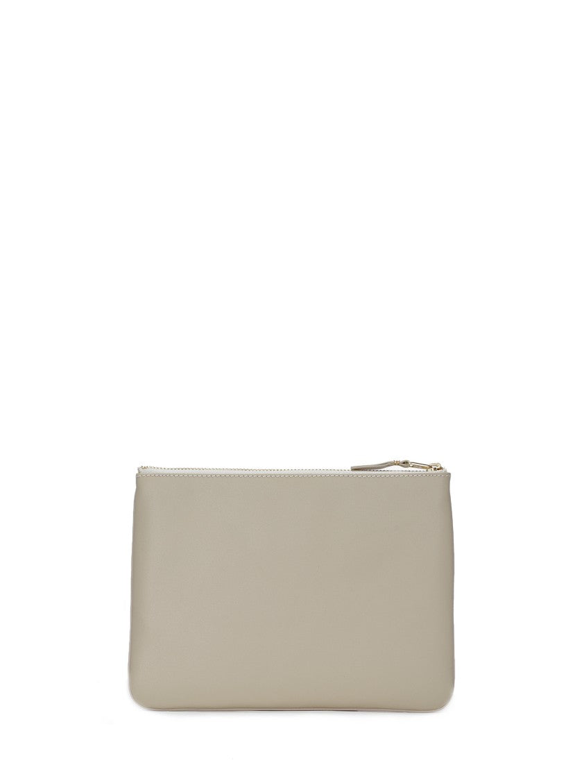 Comme Des Garçons Smooth Leather Wallet With Gold Logo Detail