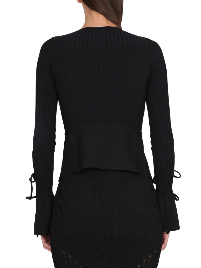 Andreâdamo Fitted Black Knitted Cardigan