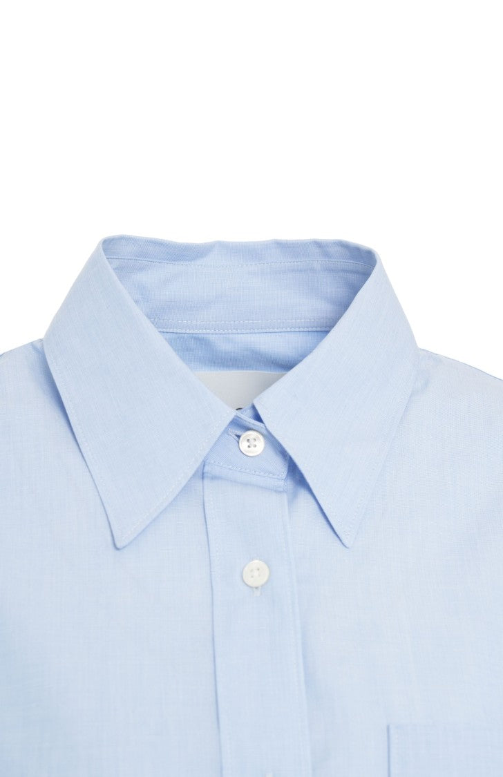 Closed Classic Oversized Cotton Shirt With Pointed Collar And Chest Pocket