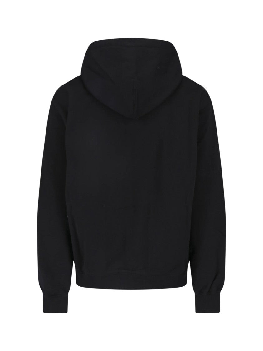 Dolce & Gabbana Black Logo Embroidered Zip-Up Cotton Hoodie
