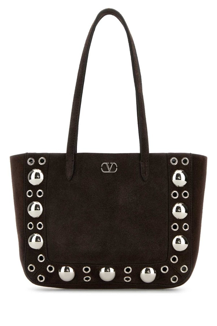 Valentino Garavani Brown Suede Nellcôte Shopping Bag