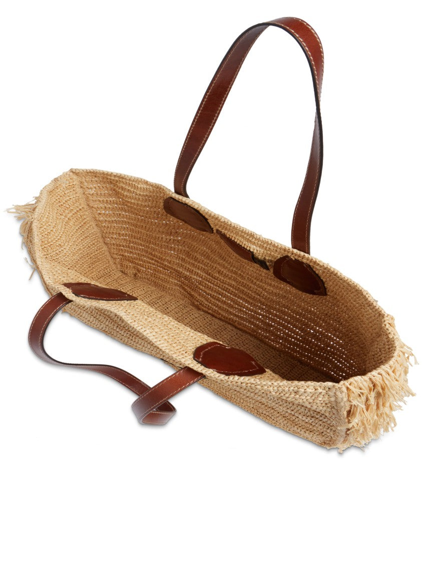 The Bridge Shopping Rectangular Straw Fringed Tote Bag