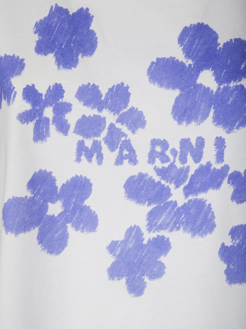 Marni Cropped T-Shirt With Floral Design