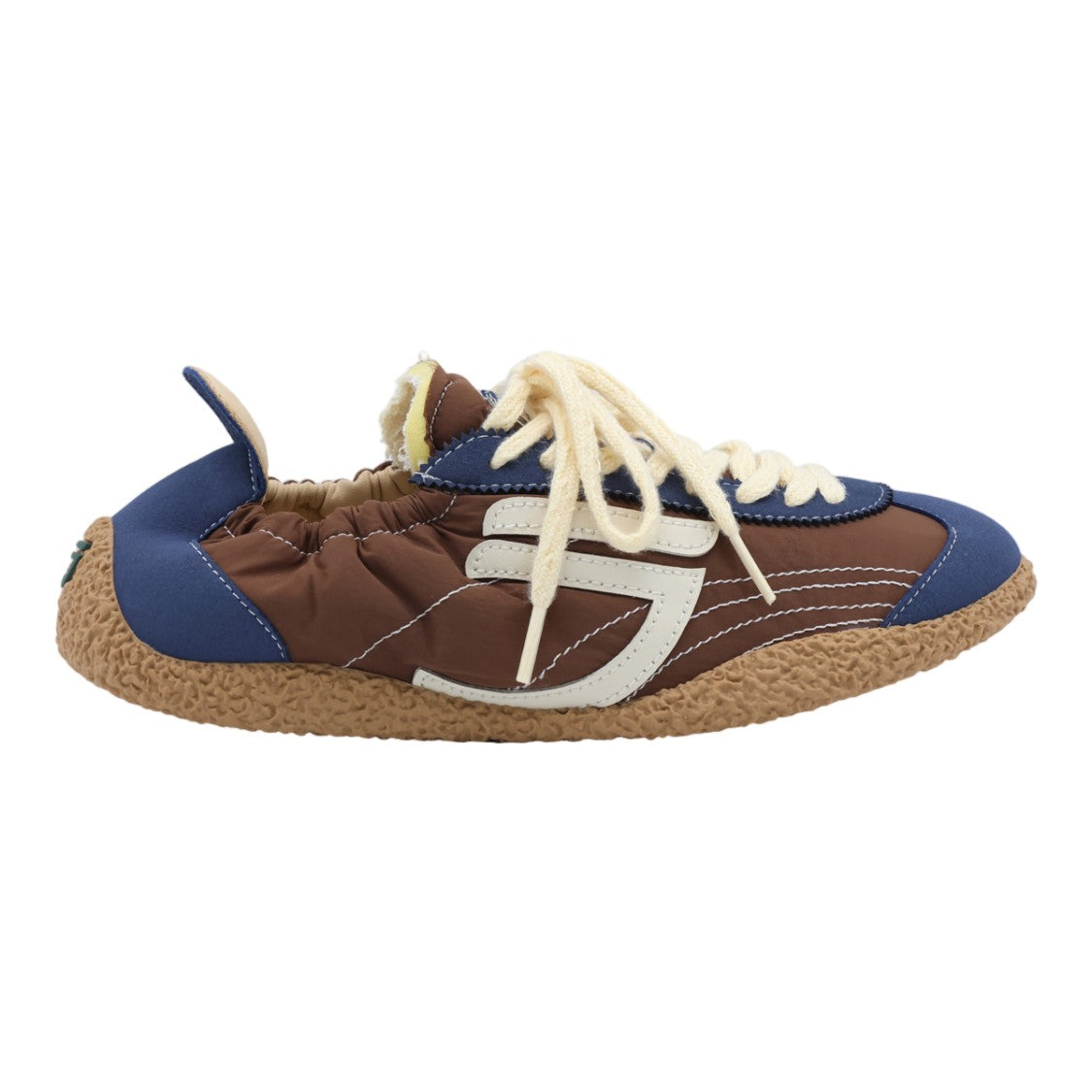 Puraai Brown Blue Panel Textured Sole Sneakers