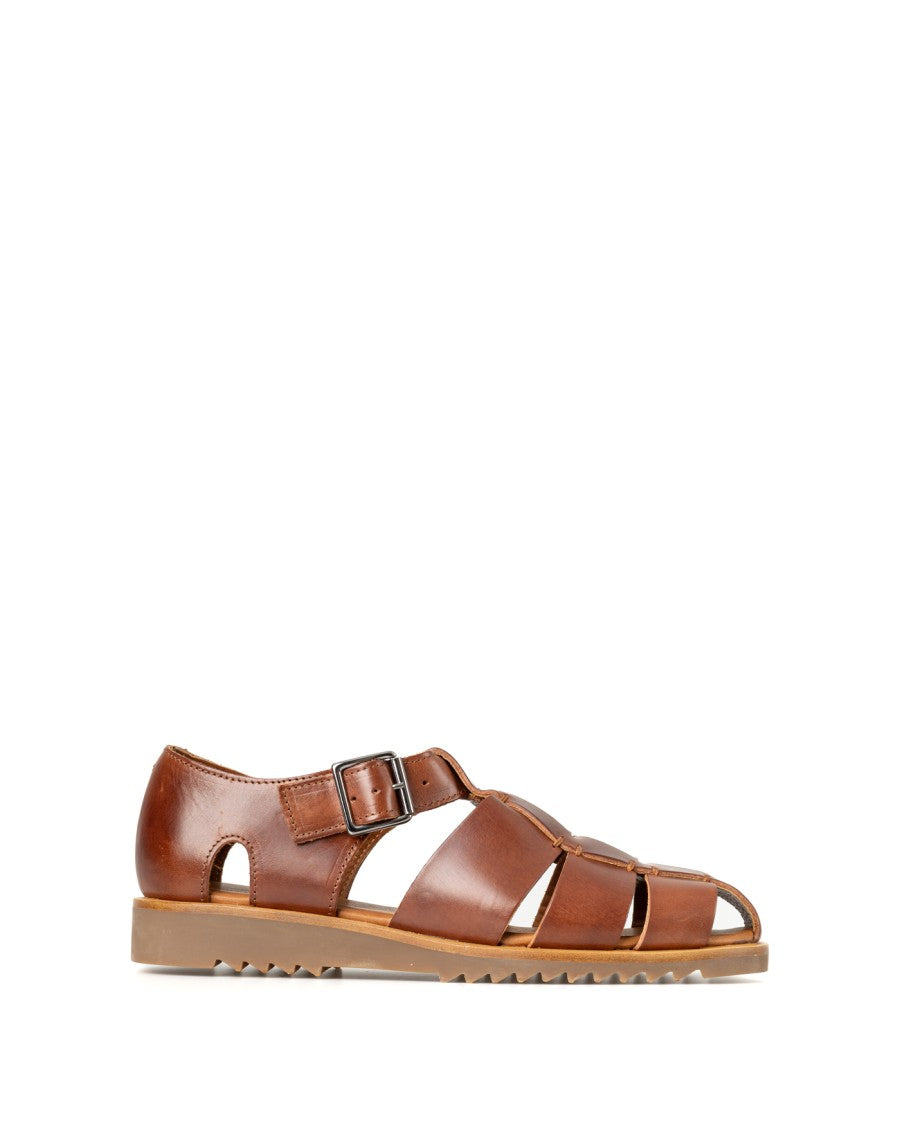 Paraboot Brown Open-Toe Sandals With Adjustable Buckle