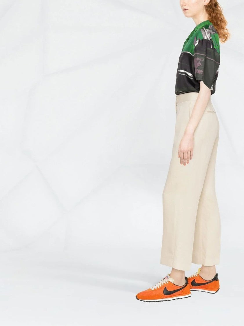 Msgm Tailored Trousers With Linen-Lyocell Blend And Finish