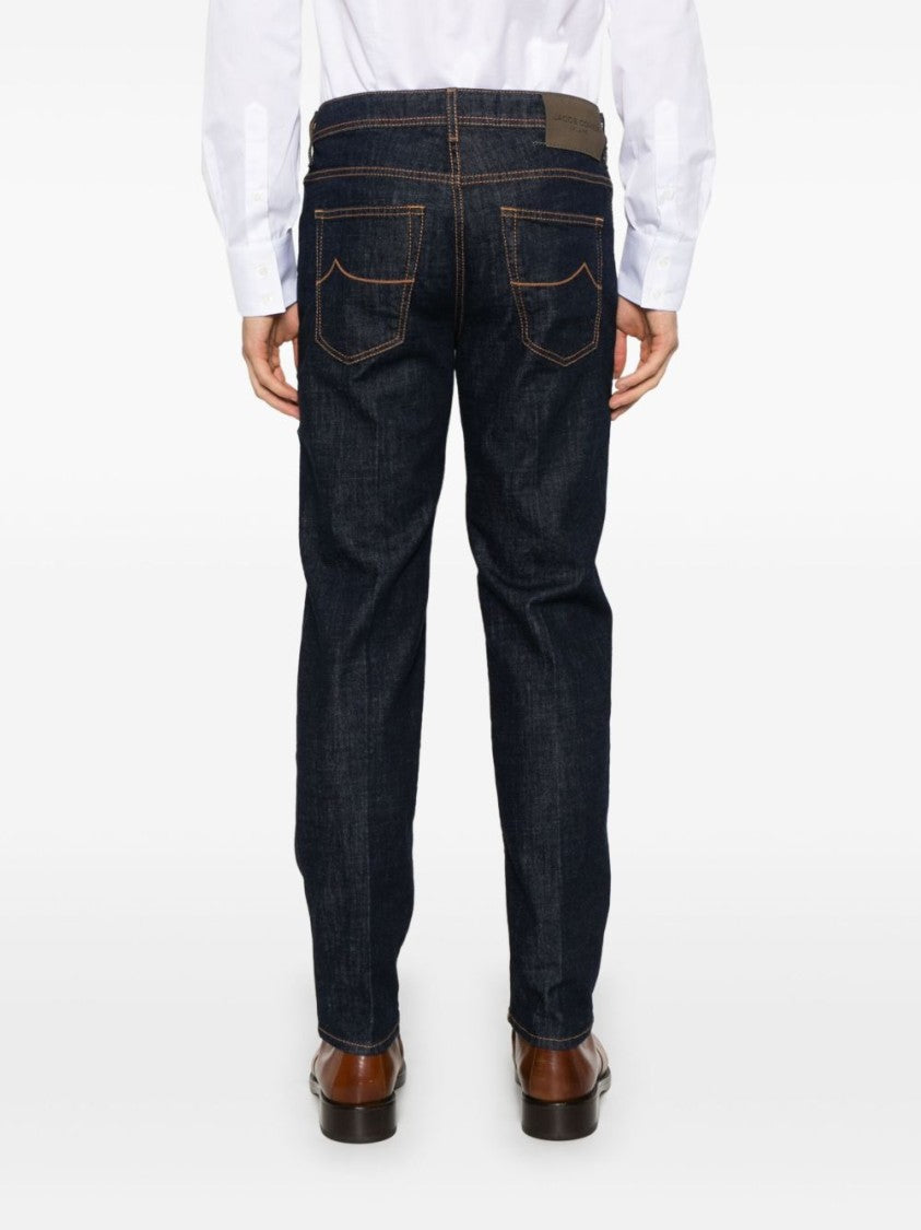 Jacob Cohen Cropped Carrot Slim Fit Dark Blue Jeans