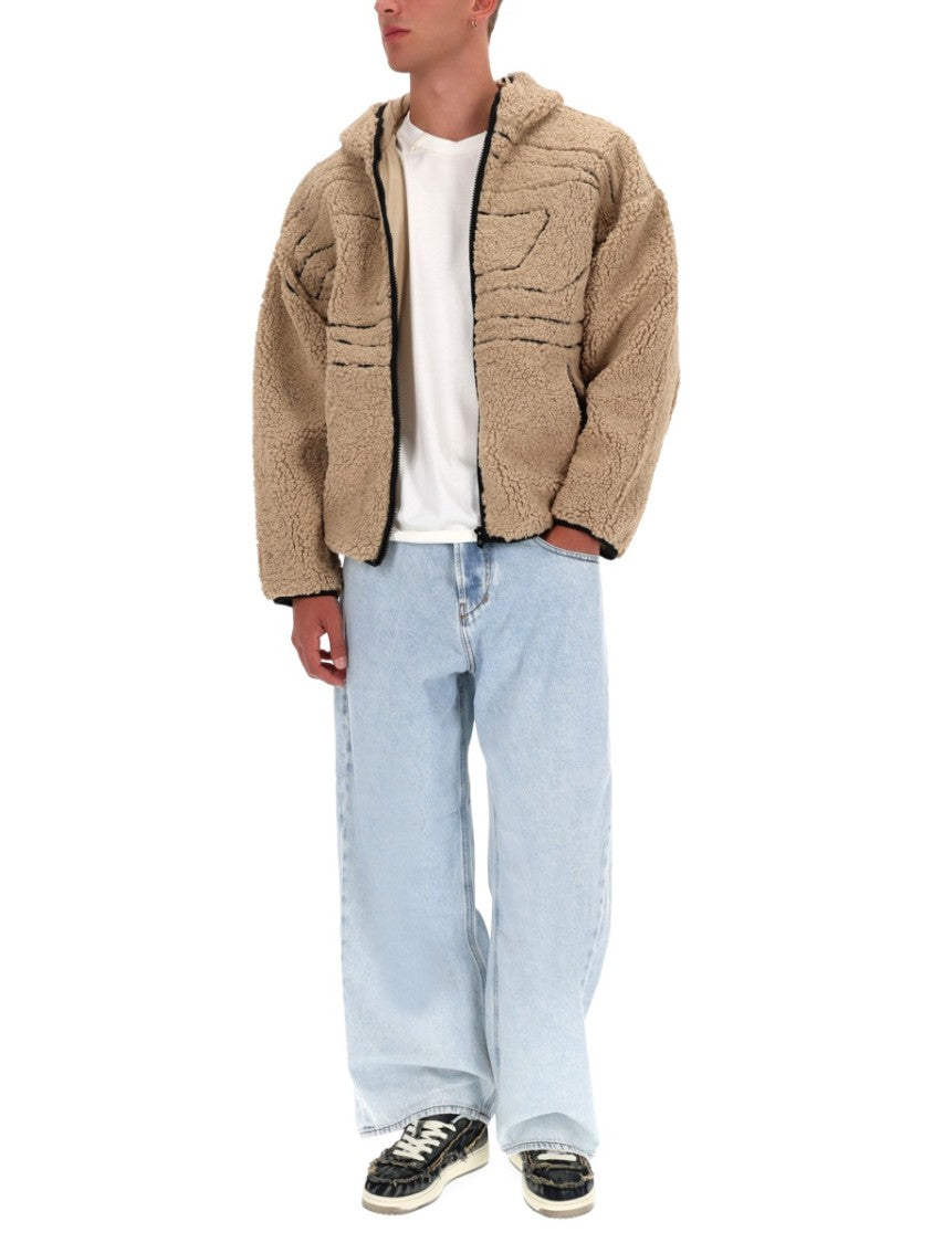 Diesel S-Zat Teddy-Bear Textured Zip-Through Knit