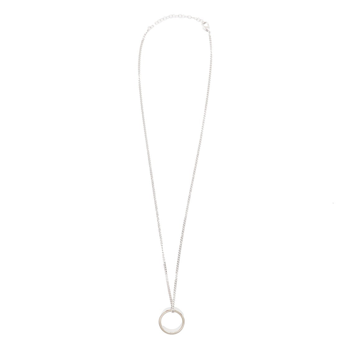 Mm6 By Maison Margiela Silver Metal Charm Necklace With Engraved Ring Charms