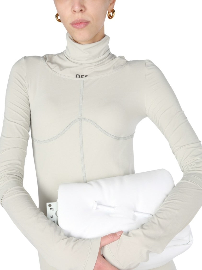 Off-White High Polo Neck Mini Dress