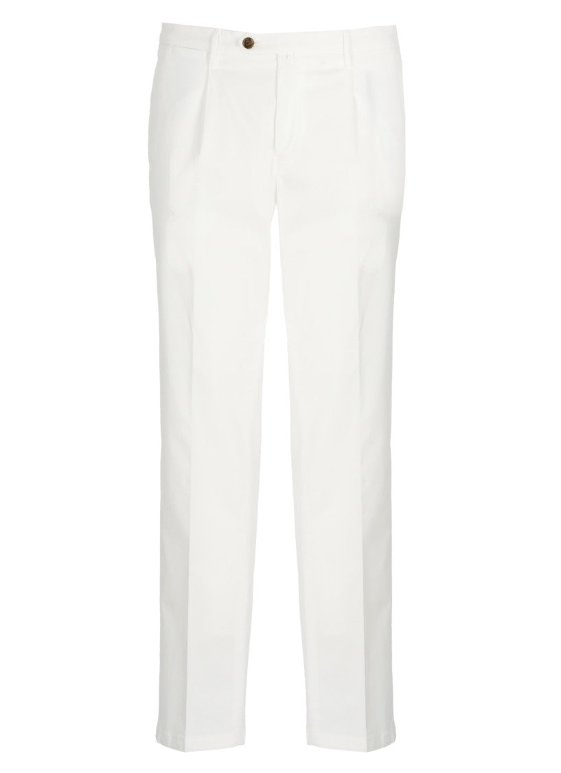 Briglia 1949 White Bg21 Cotton Straight-Leg Pants