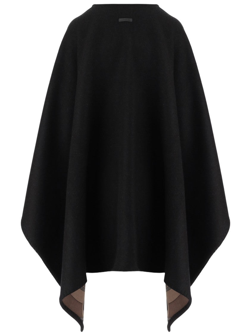 Salvatore Ferragamo Reversible Wool And Cashmere Cape