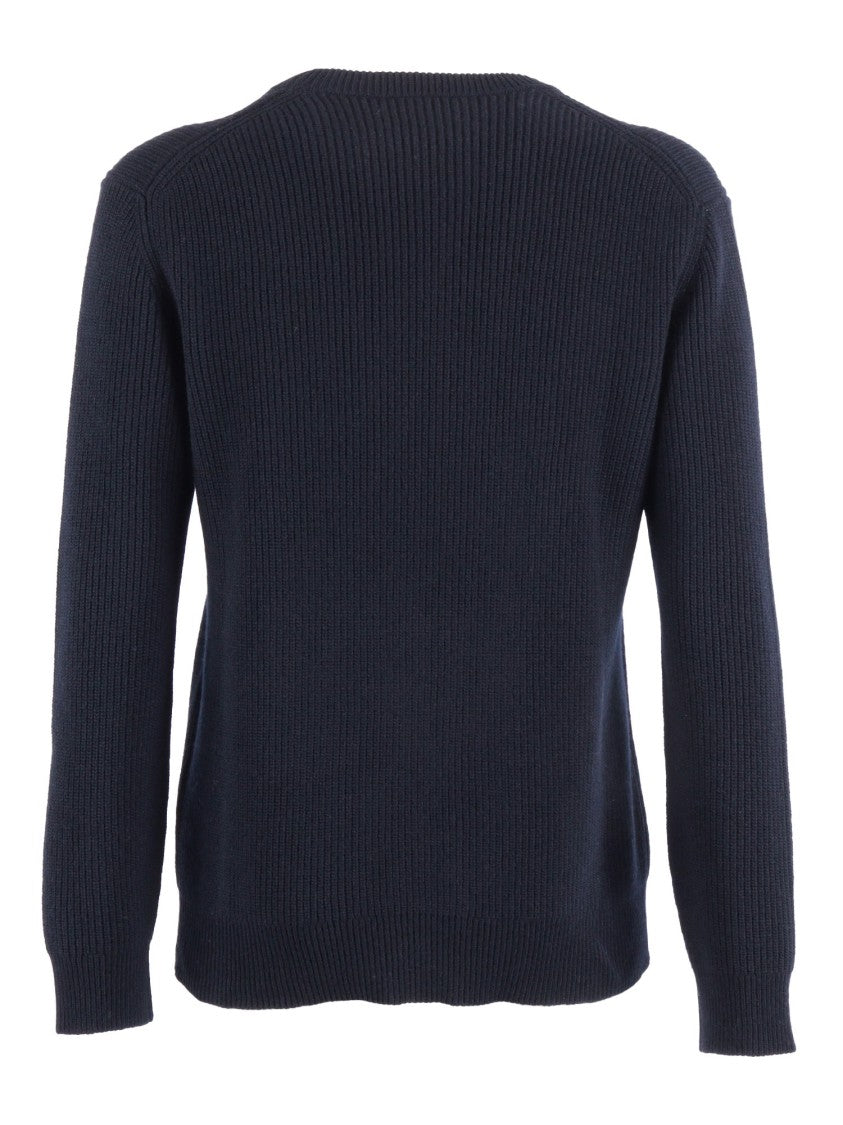Ballantyne Round Neck Pullover Sweater In Fine Knit Wool