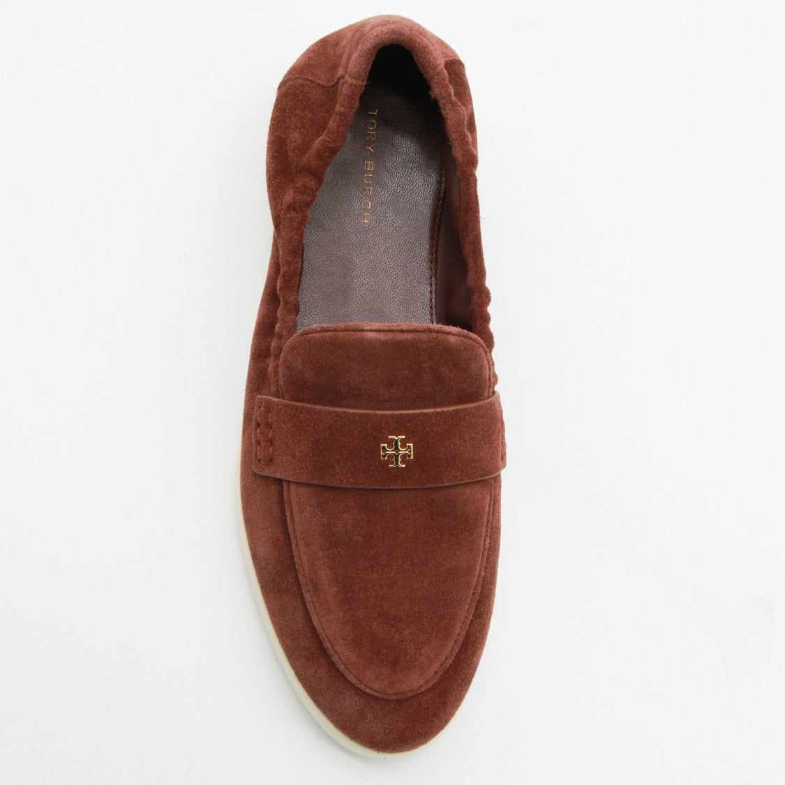 Tory Burch Moccasin-Inspired Brown Suede Flats