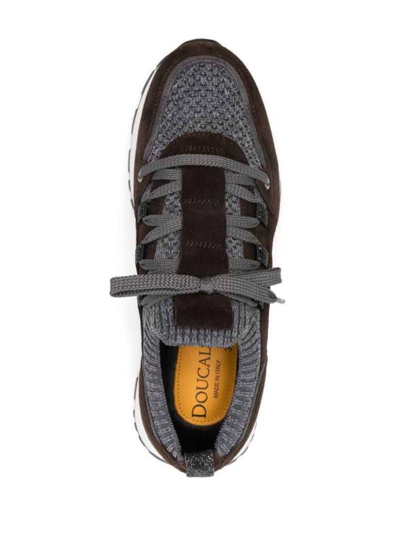 Doucal's Leather-Trim Sneakers