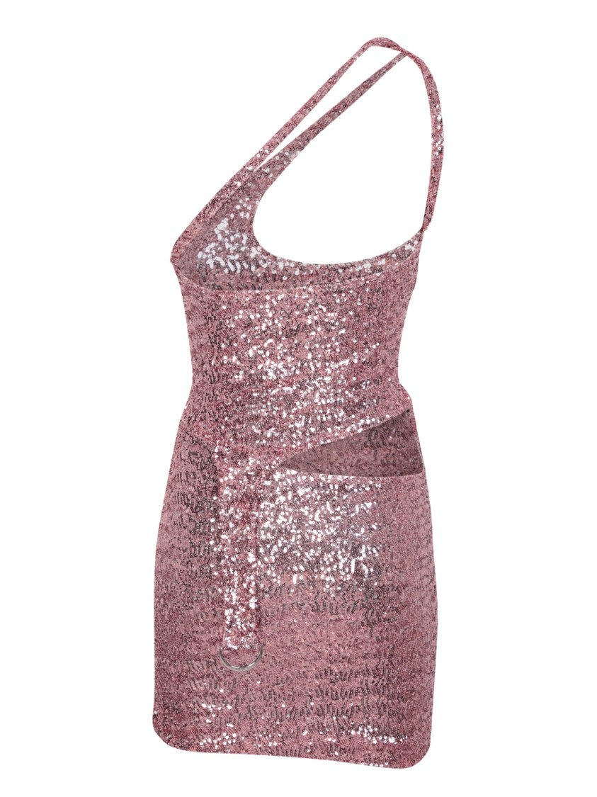 Ambush All-Over Sequins Pink Mini-Dress