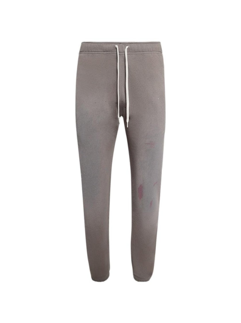 Mm6 By Maison Margiela Relaxed Fit Taupe Pants With Drawstring And Splatter Design