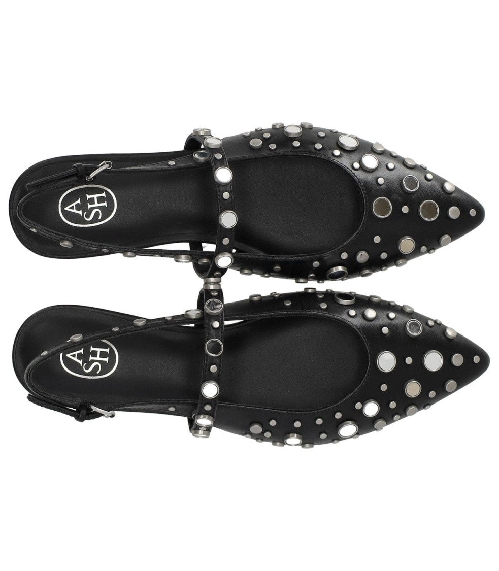 Ash Brenda Black Slingback Ballet Flat Shoe