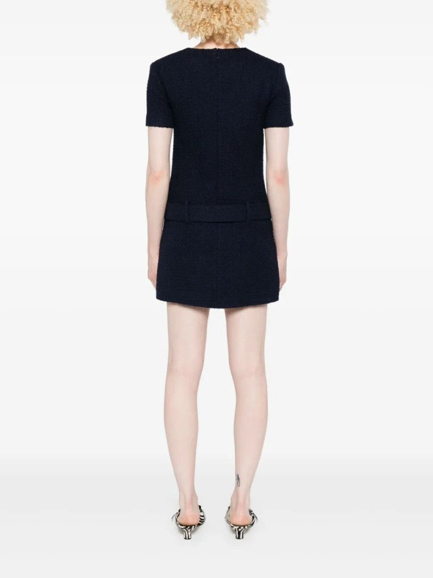 Self-Portrait Textured Boucle Mini Dress