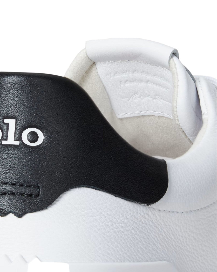 Polo Ralph Lauren Low-Top Leather Sneakers With Lace-Up Closure