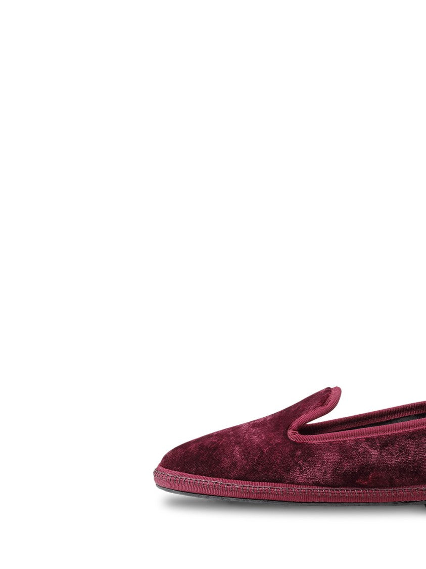Sentier Deep Burgundy Low-Profile Slippers With Velvety Texture
