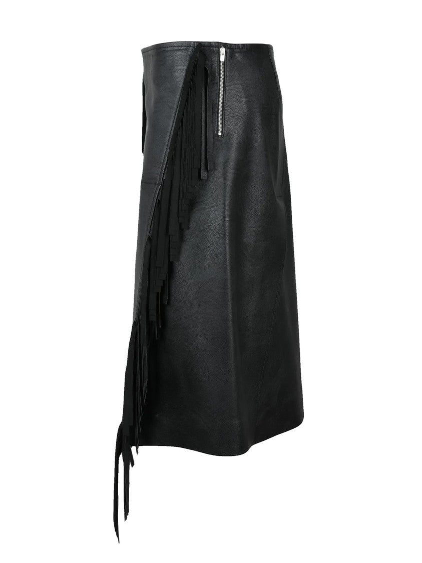 Stella Mccartney Skirt With Fringes - Black