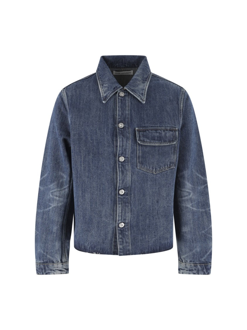 Our Legacy Blue Faded Cropped Denim Jacket